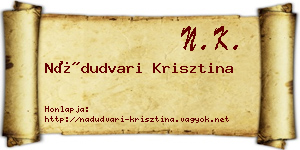 Nádudvari Krisztina névjegykártya